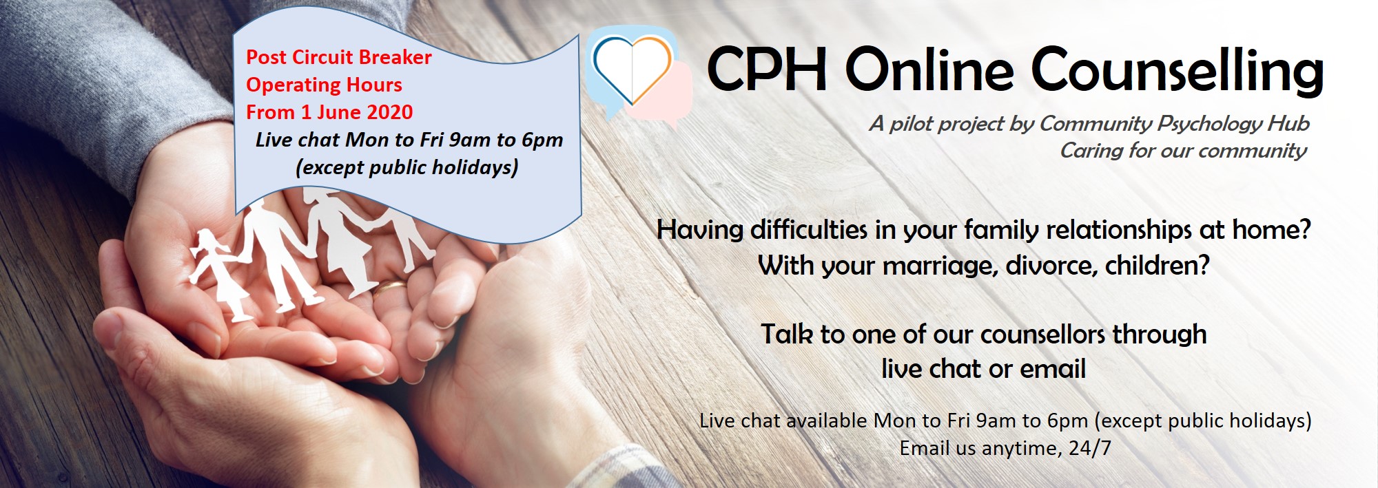 Image of Free-of-Charge Online Counselling Service by CPH